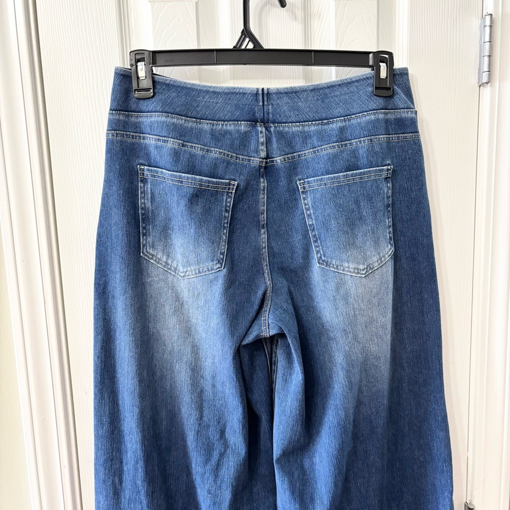 Halara Flex High Waisted Pockets Baggy Wide Leg Washed Casual Jeans Sz L Tall - Picture 6 of 8